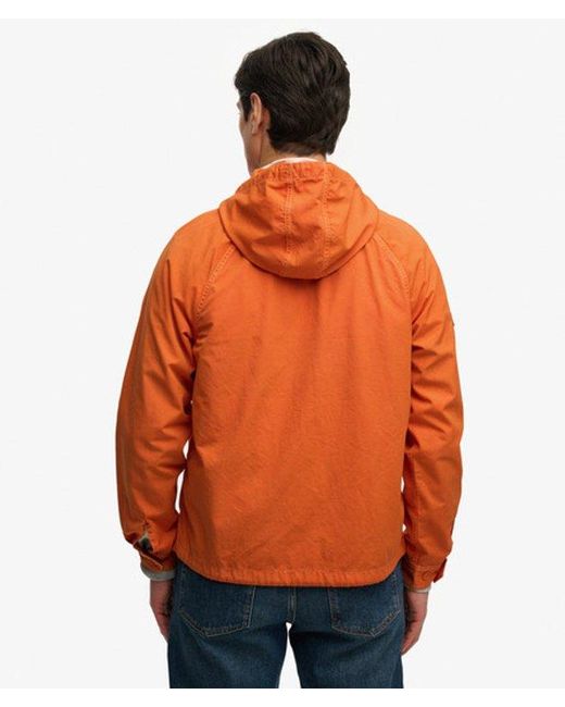 Superdry Orange Hooded Washed Twill Jacket for men