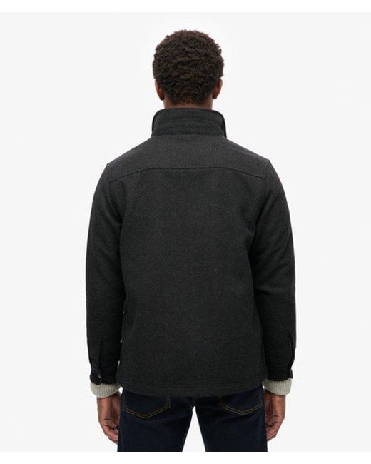 Superdry Black & Co Merchant Wool Texture Overshirt for men