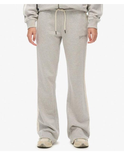 Superdry Gray & Co Athletic Stripe Flare joggers