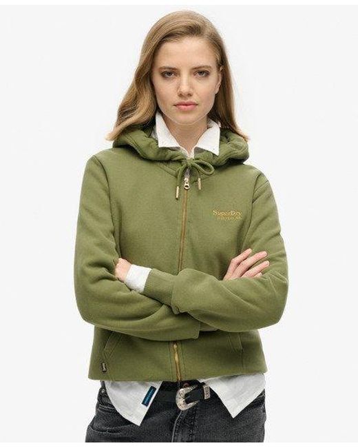 Superdry Essential Logo Zip Hoodie in Green Lyst UK