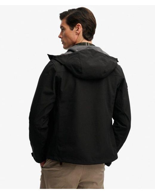 Superdry Black & Co Hooded Softshell Trekker Jacket for men