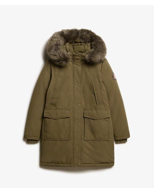 Superdry Everest Parka Van Imitatiebont in het Natural