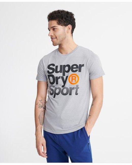 Superdry White Core Sport Graphic T-Shirt Marl for men