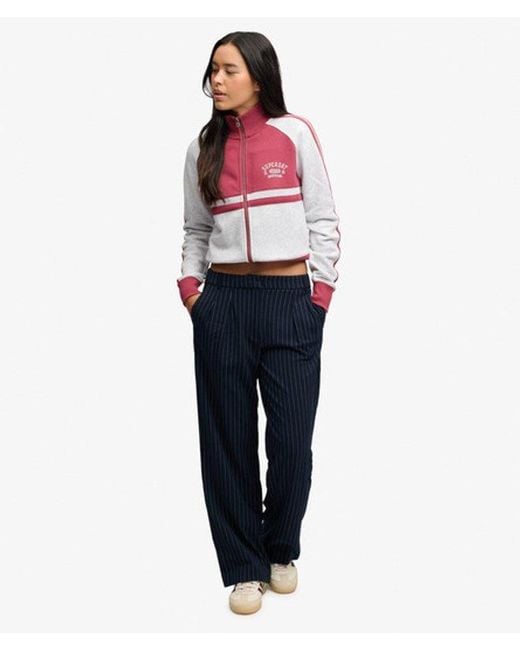 Superdry Blue & Co Mid Rise Pinstripe Trousers