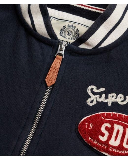 Superdry Blue & Co Country Club Jersey Bomber Jacket
