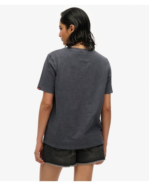 Superdry Blue Biker Rock Graphic Relaxed T-Shirt