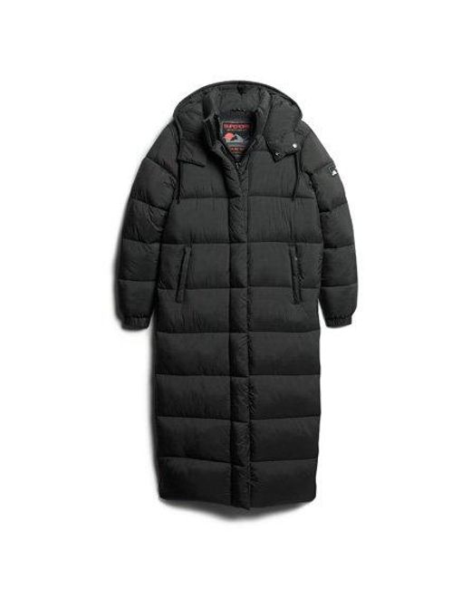 Superdry Black Ripstop Longline Puffer Coat