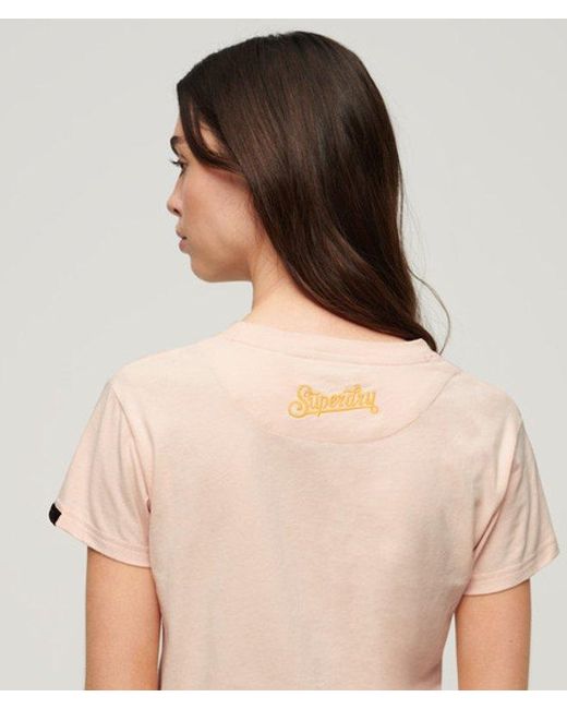 Superdry Natural Tattoo Embroidered Fitted T-shirt