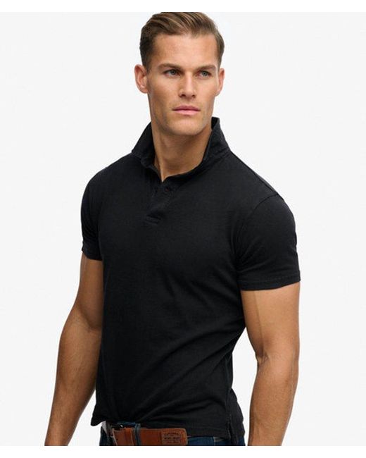 Superdry Essential Jersey Polo in het Black voor heren