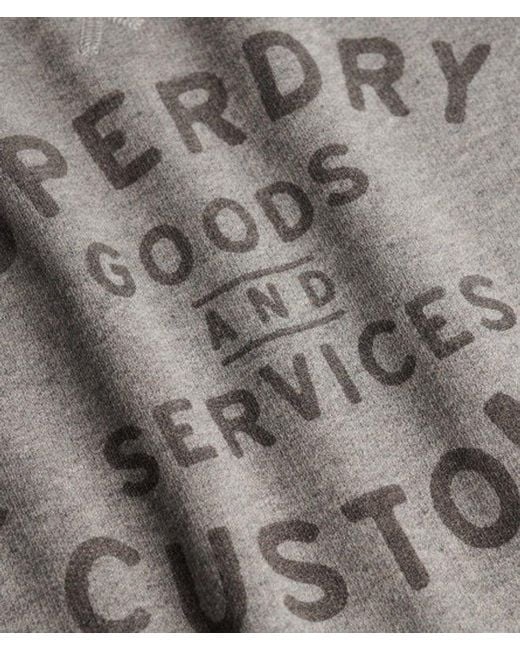 Superdry Gray The Merchant Store - Vintage Print Sweatshirt for men