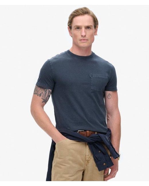 Superdry Blue & Co Essential Washed Pocket T-shirt for men