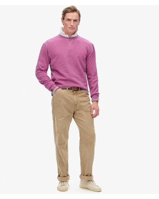 Superdry Pink & Co Over Dyed Marl Crew Sweatshirt for men
