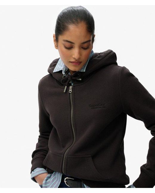 Superdry Black & Co Athletic Essentials Logo Zip Hoodie