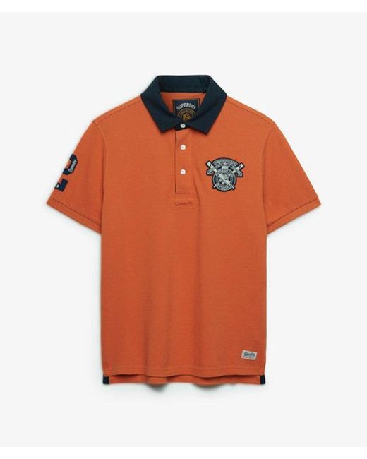 Superdry Orange & Co Vintage Pique Rugby Polo Shirt for men