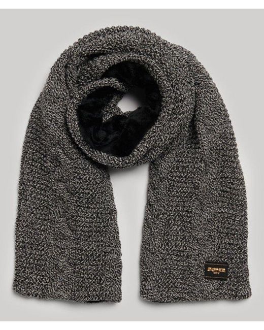 Superdry Gray & Co Cable Knit Scarf