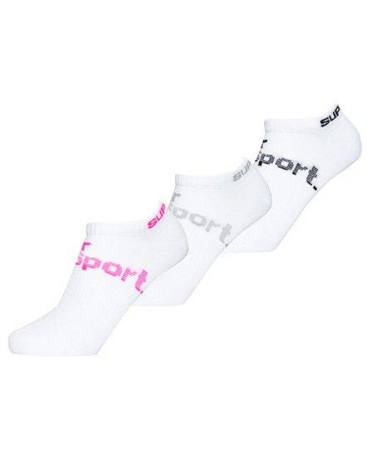 Superdry White Ultimate Socks Triple Pack Optic