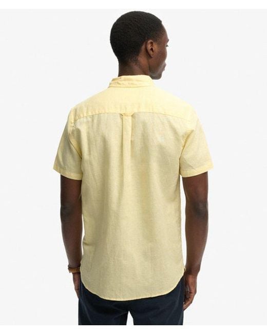 Superdry Natural Cotton Linen Short Sleeve Shirt for men