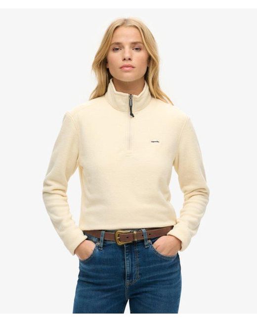 Superdry Natural & Co Polar Fleece Cropped Half Zip
