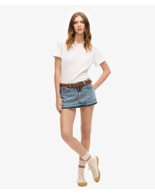 Superdry Blue Denim Mini Skirt