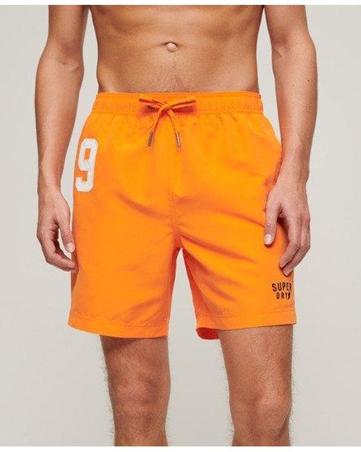 Superdry Orange Recycled Polo 17-inch Swim Shorts for men