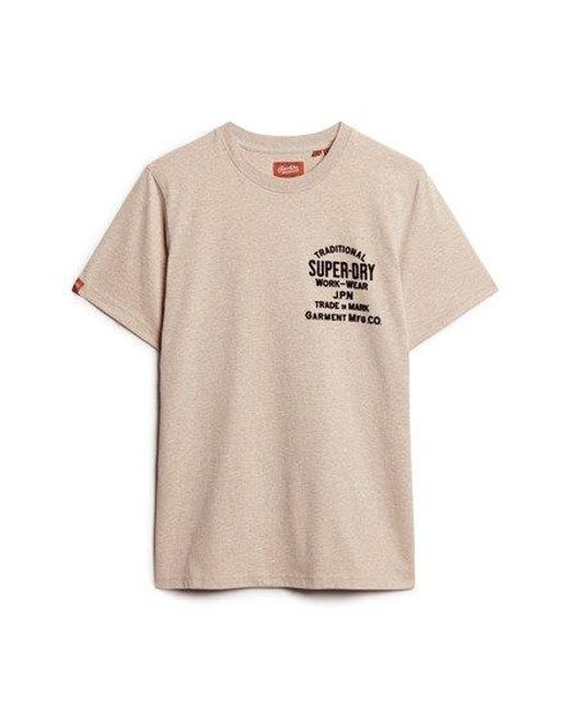 Superdry Metallic Workwear Flock Graphic T-shirt for men