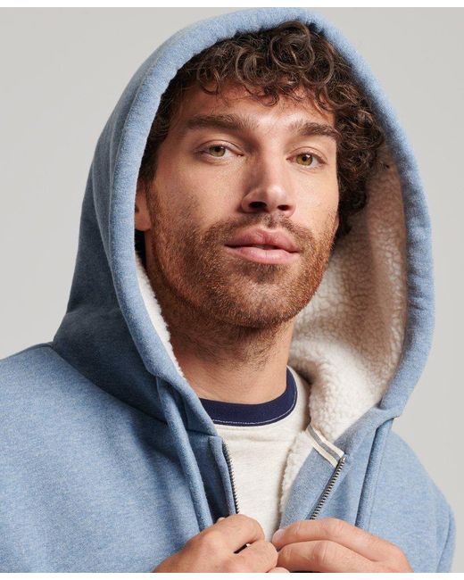 essential borg lined zip hoodie