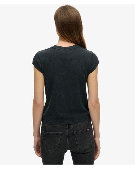 Superdry Black & Co Motley Crue X & Co Cap Sleeve T-shirt