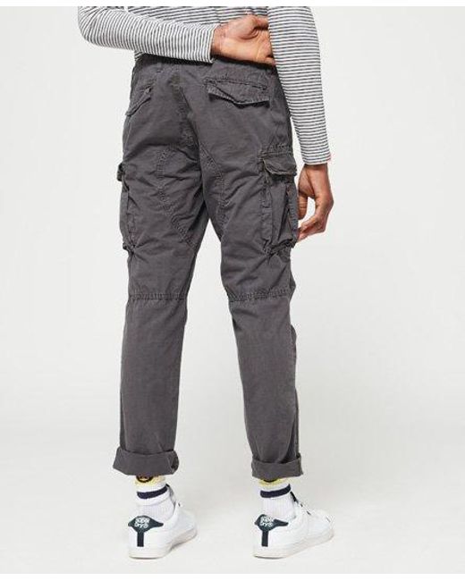 Superdry Gray Core Lite Ripstop Cargo Pants Washed for men