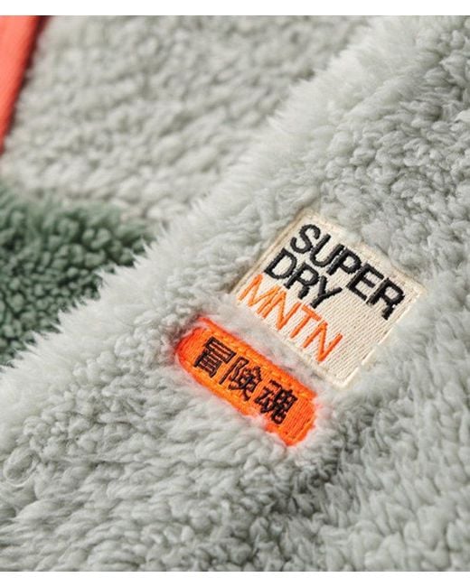 Superdry Super Soft Mash Up Teddyfleece in het Green