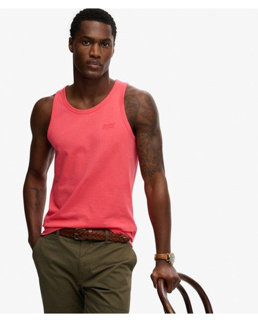 Superdry Red & Co Essential Logo Vest Top for men