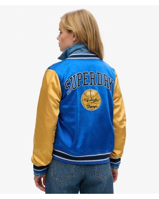 Superdry Blue & Co Luxe Varsity Jacket