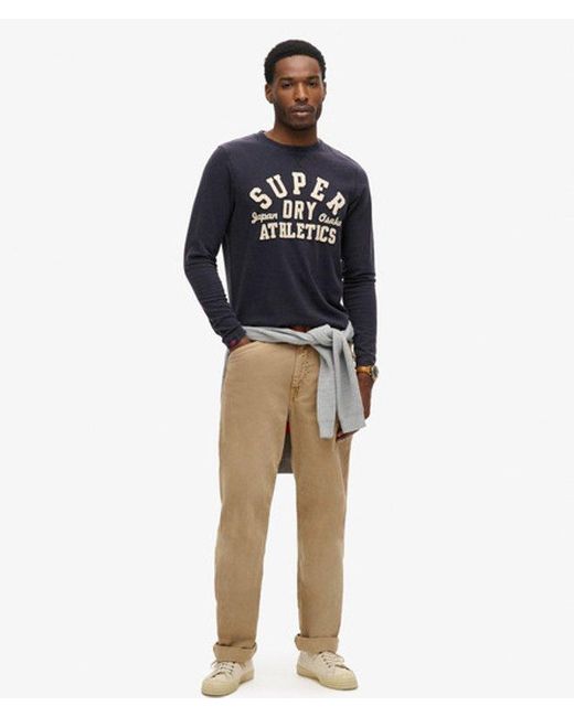 Superdry Blue & Co Vintage Athletic Long Sleeve Top for men