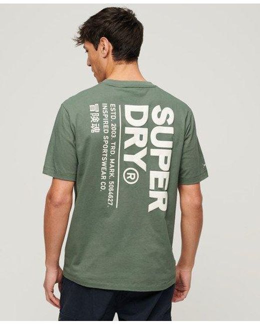 Superdry Green Utility Sport Logo Loose Fit T-shirt for men