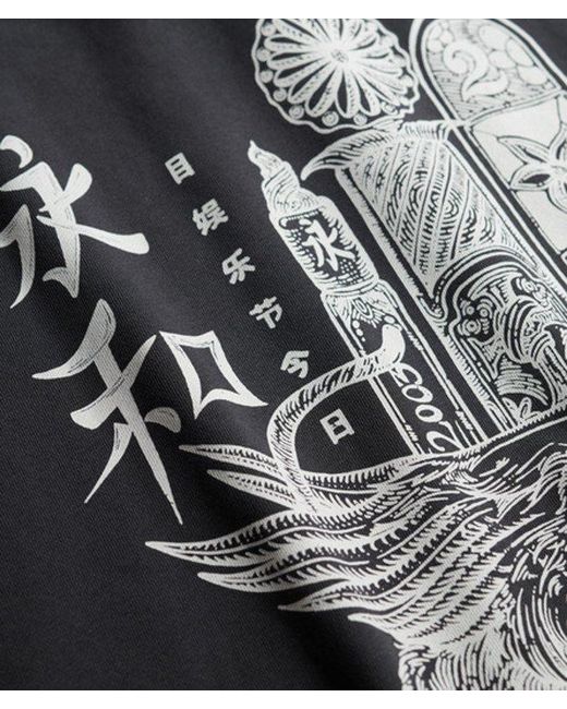 Superdry Gray & Co Tokyo Narrative Loose Hoodie for men