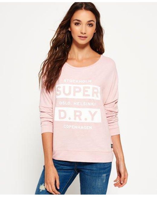 Superdry White Nordic Brushed Top Blush