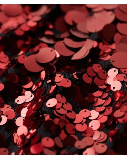 Superdry Red Disco Sequin Mini Dress