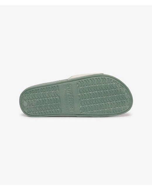 Superdry Green & Co Towelling Pool Sliders