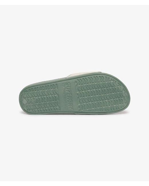Superdry Green & Co Towelling Pool Sliders