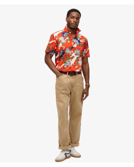 Superdry Red & Co Short Sleeve Hawaiian Shirt for men