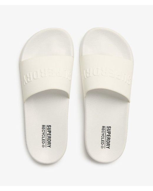 Superdry White & Co Classic Code Logo Pool Sliders