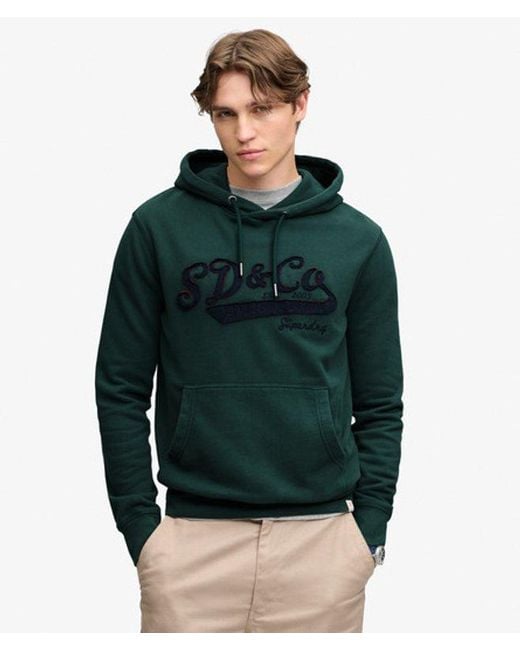Superdry Green & Co Washed Embroidered Relaxed Hoodie for men