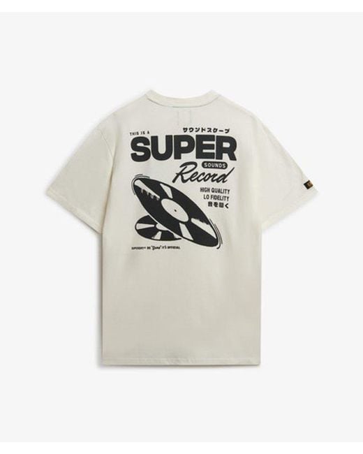 Superdry Natural Record Label Oversized T-shirt for men