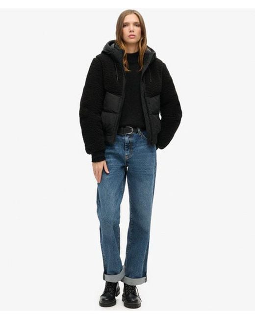 Superdry Everest Hybrid Bomberjack in het Black