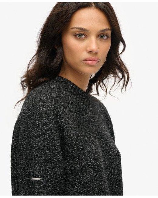 Superdry Oversized Grove Trui Met Raglanmouwen in het Black