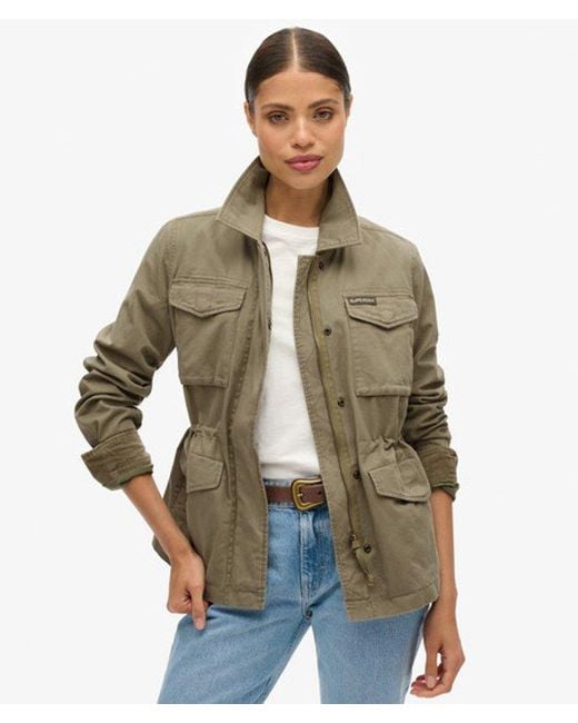Superdry Brown Embroidered M65 Military Jacket