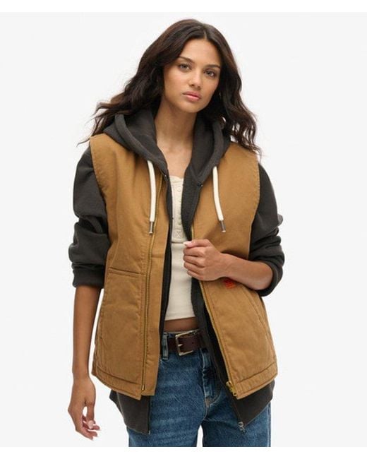 Superdry Brown & Co Oversized Surplus Workwear Gilet