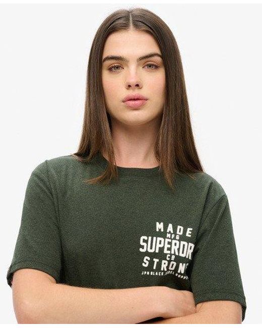 Superdry Green Oversized Machined Goods Workwear T-shirt