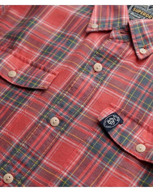 Superdry Red & Co The Merchant Store - Linen Check Shirt for men