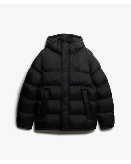 Homme Doudoune Noire À Capuche Taille Superdry pour homme en coloris Red