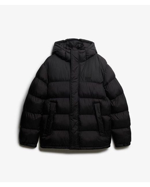 Homme Doudoune Noire À Capuche Taille Superdry pour homme en coloris Red